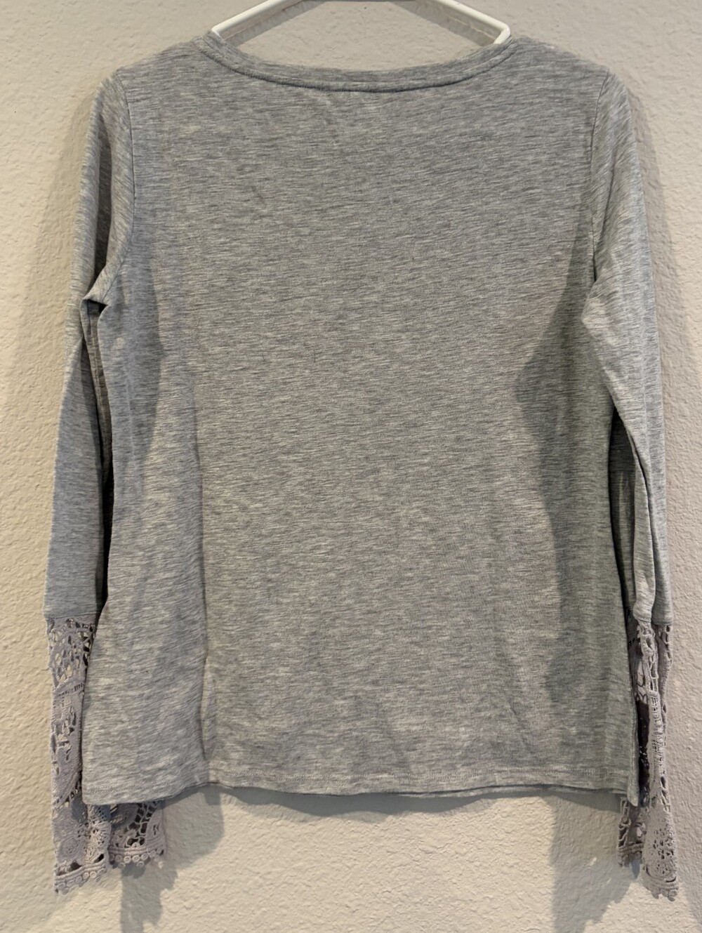 Sundance Womens Grey Embroidered Lace Trim Long Sleeve Blouse Shirt Size Small - Picture 2 of 3